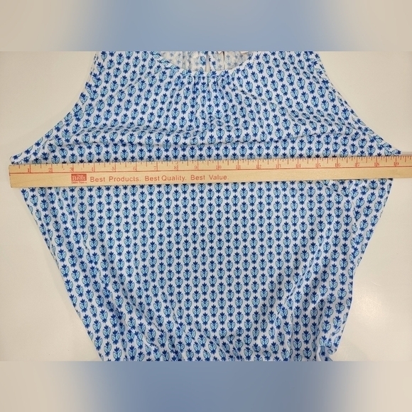 Jude Connaly Scarlett Dress Blue White A-Line Skirt Elastic Waist Sleeveless S - Picture 6 of 10